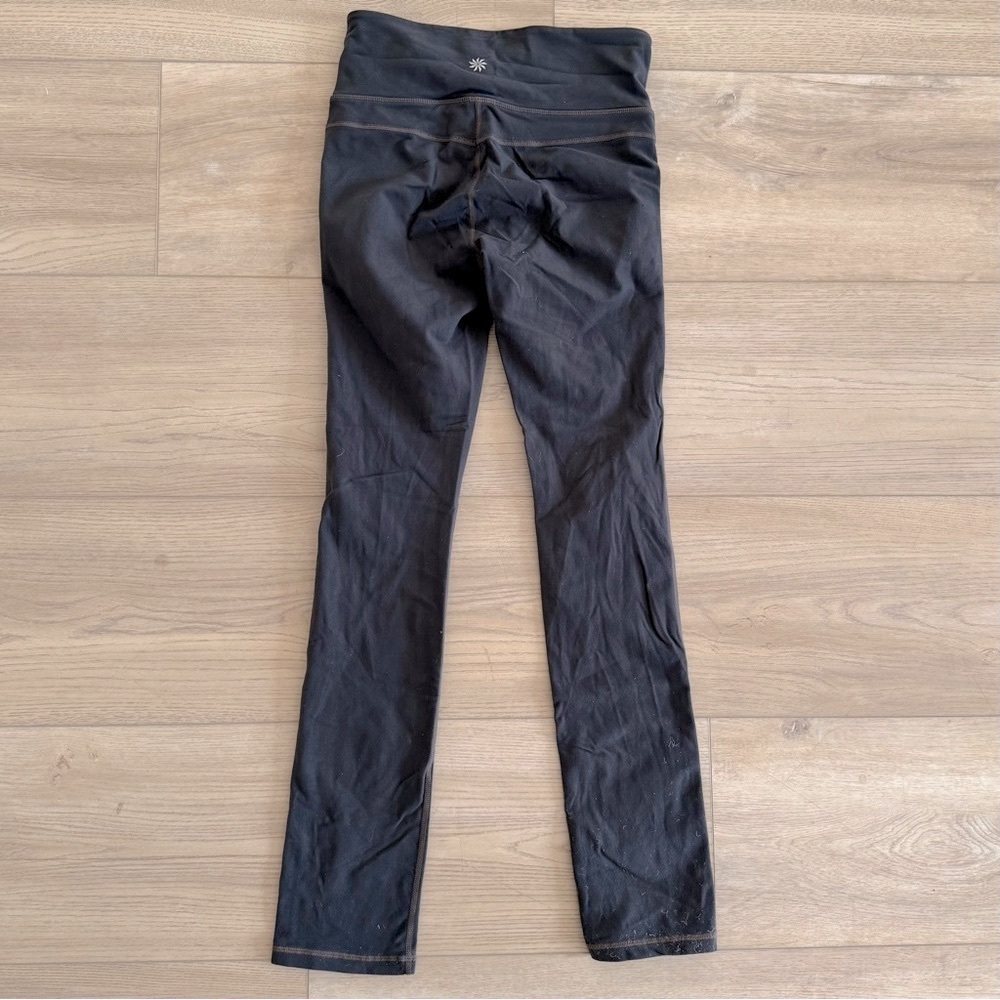 Athleta Copper Out Lin Tight Charcoal Gray Yoga Workout Ankle Leggings Small EUC